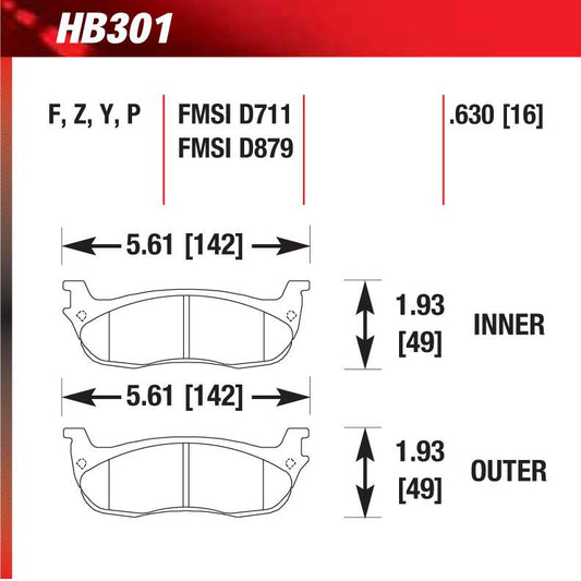 Hawk HB301Y.630 LTS Truck/SUV Street Pad