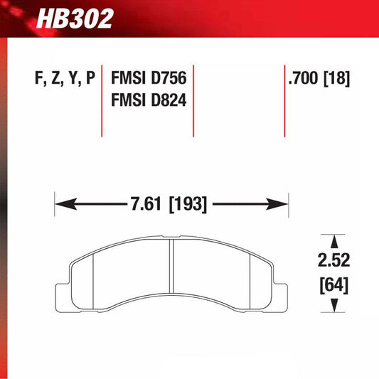 Hawk HB302P.700 SD Superduty Truck/SUV Severe-Duty Pad