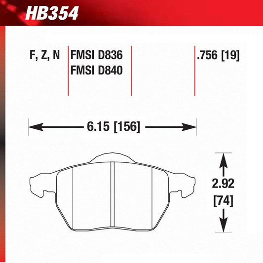 Hawk HB354E.756 Racing Pad - Blue Compound