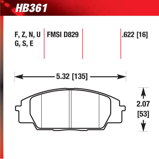 Hawk HB361S.622 Racing Pad - HT-10 Compound