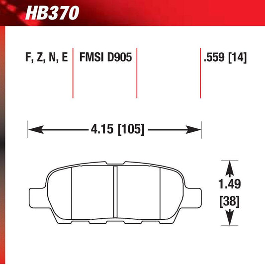 Hawk HB370E.559 Racing Pad - Blue Compound