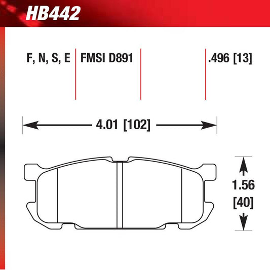 Hawk HB442E.496 Racing Pad - Blue Compound