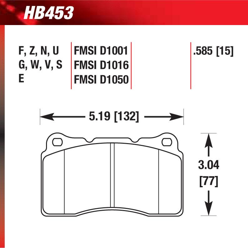 Hawk HB453E.585 Racing Pad - Blue Compound