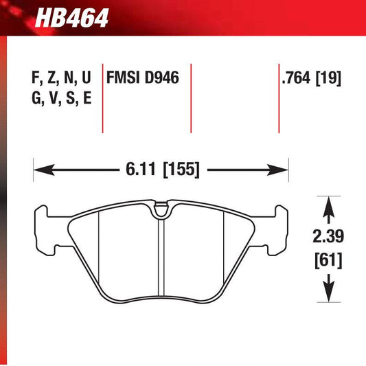 Hawk HB464F.764 Street Performance Pad - HPS Compound