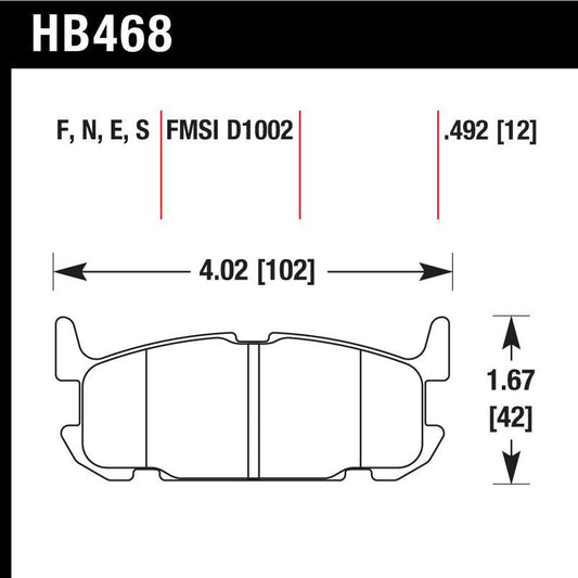 Hawk HB468E.492 Racing Pad - Blue Compound