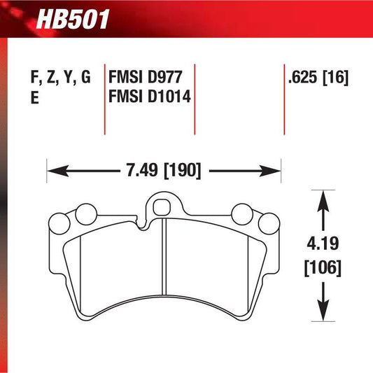 Hawk HB501G.625 Racing Pad - DTC-60 Compound