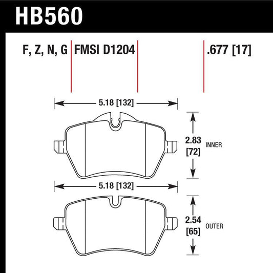 Hawk HB560G.677 Racing Pad - DTC-60 Compound