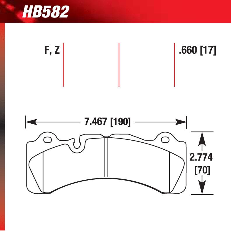 Hawk HB582U.660 Racing Pad - DTC-70 Compound