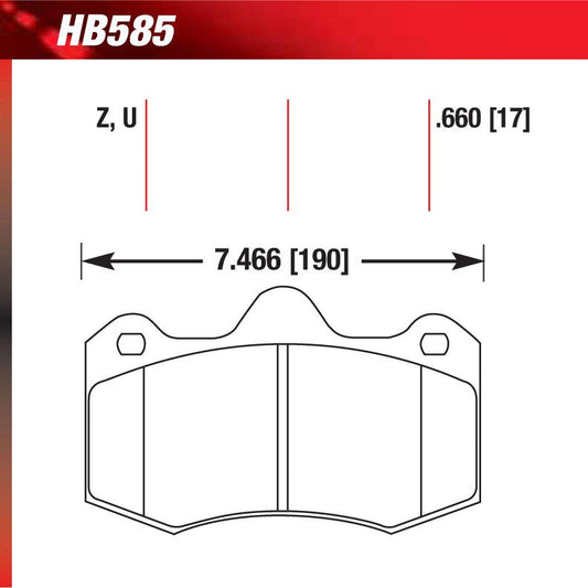 Hawk HB585U.660 Racing Pad - DTC-70 Compound