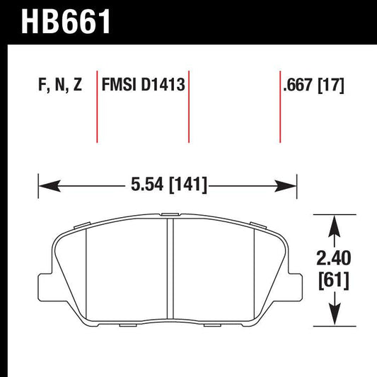 Hawk HB661N.667 Performance Pad - HP Plus Compound