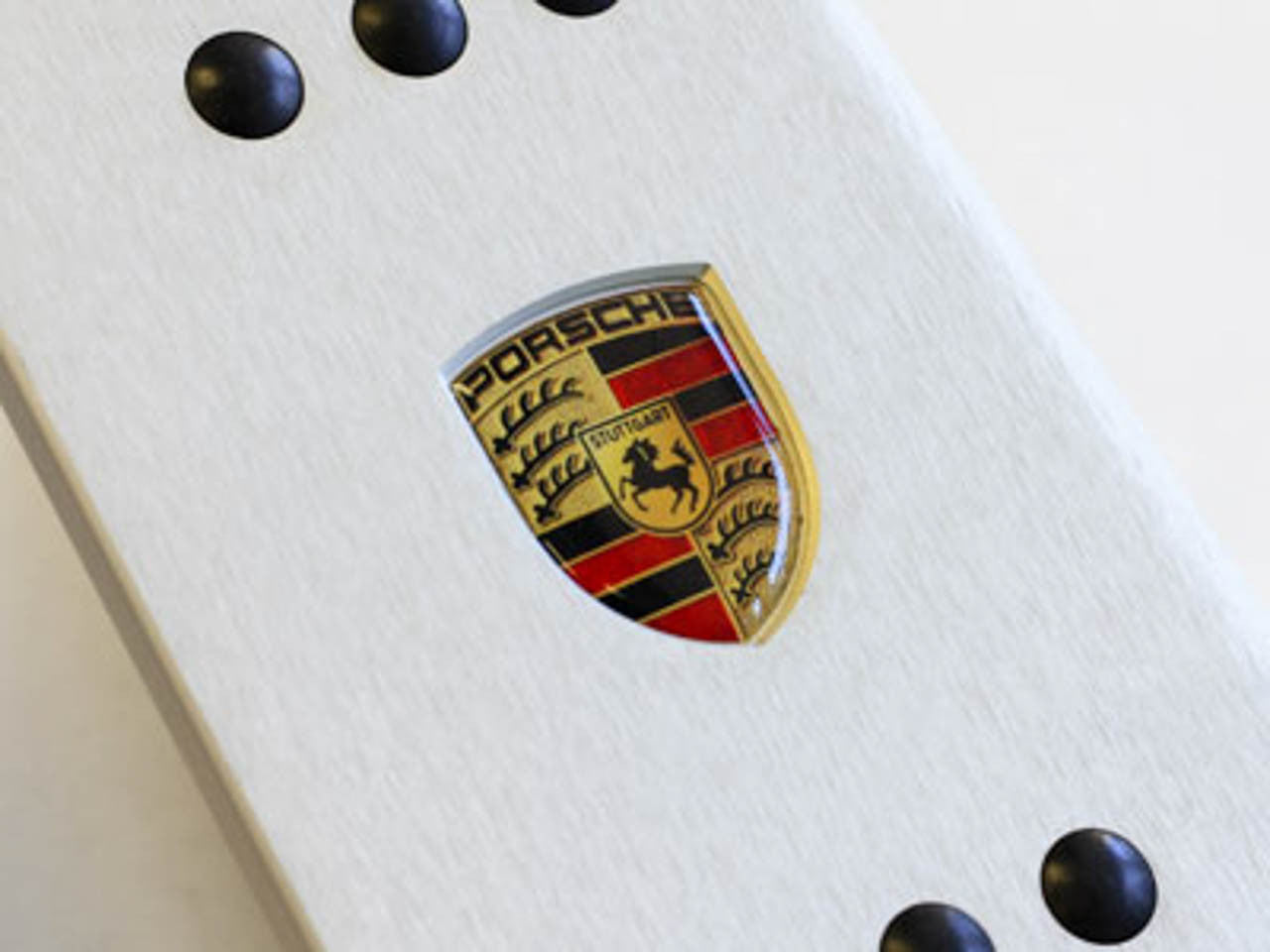 Rennline Dead Pedal - Rubber Grip - Porsche Dome Decal Crest - SKU# P59D