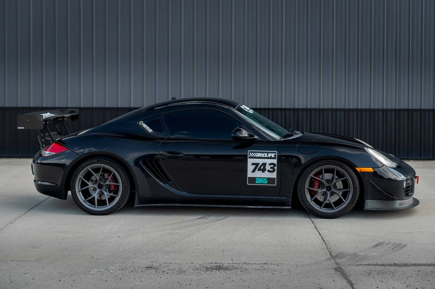 Verus UCW rear wing angle view - Porsche 987 Cayman