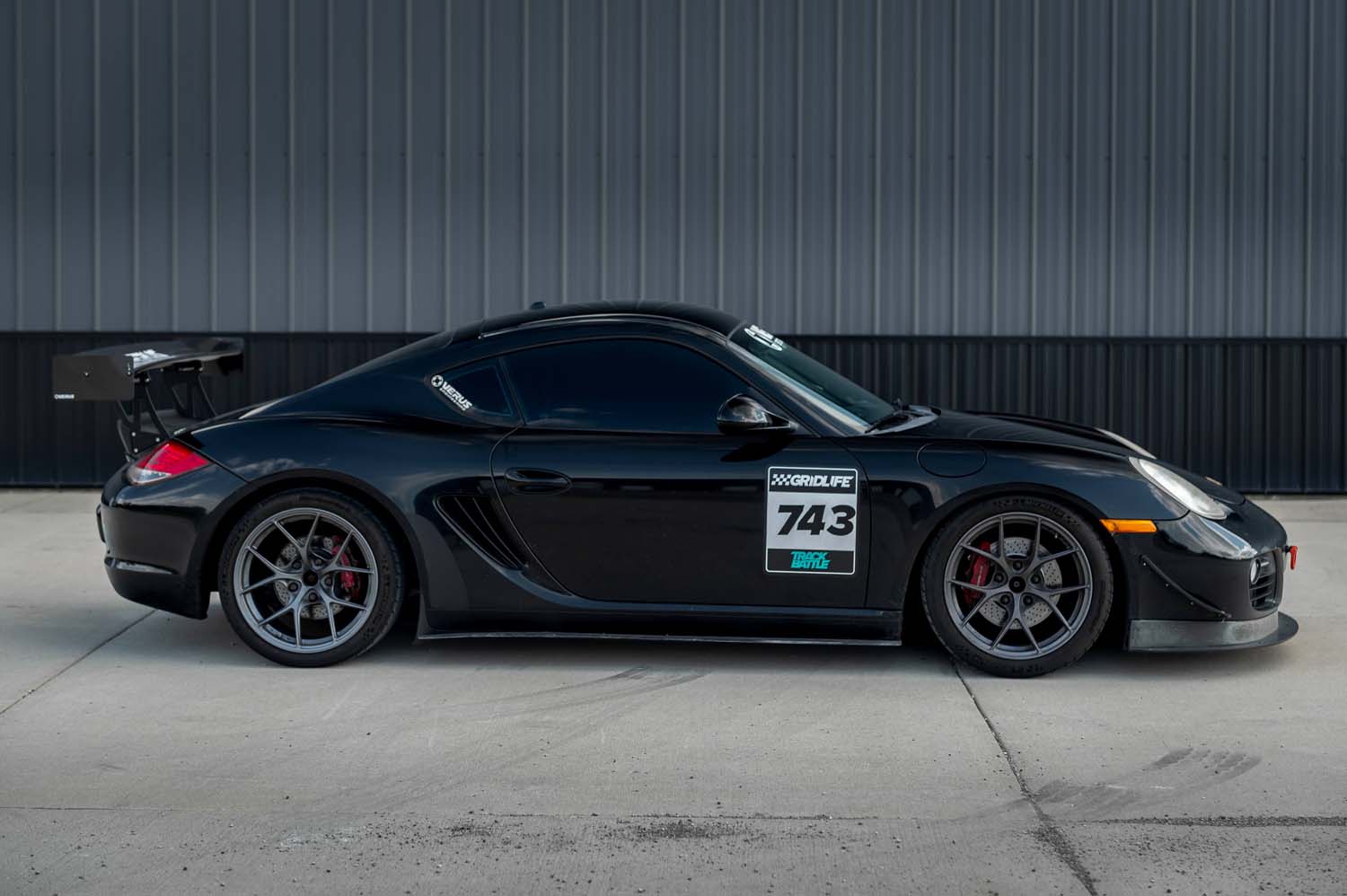 Verus UCW rear wing angle view - Porsche 987 Cayman