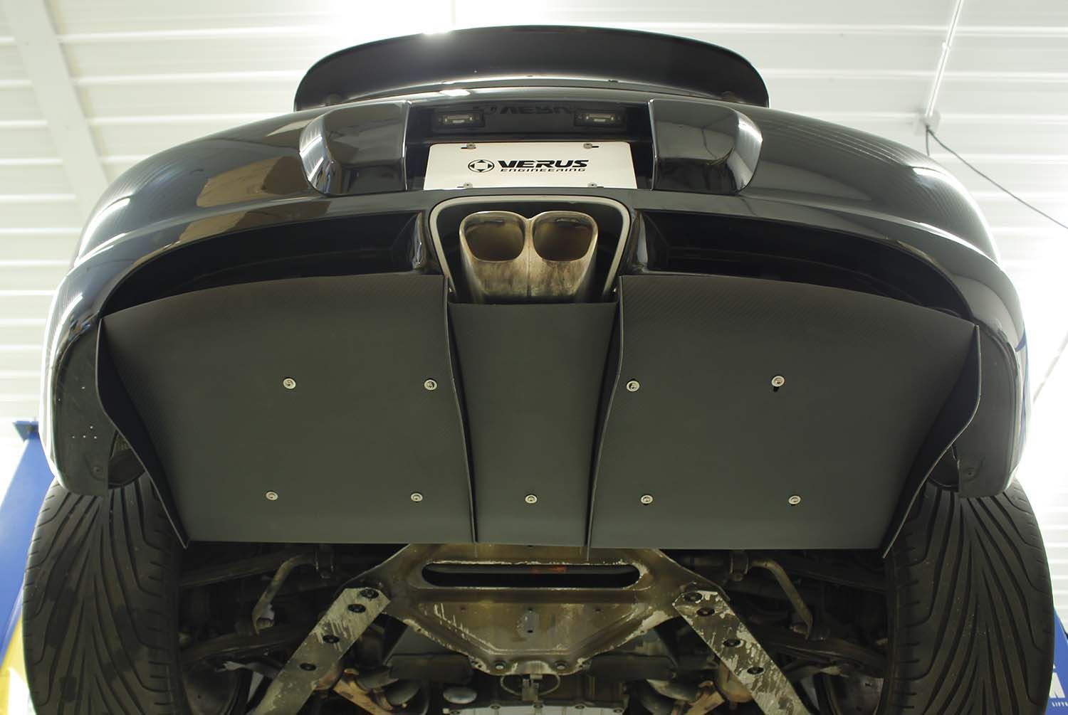 Verus Engineering rear diffuser - Porsche 987 Cayman installed
