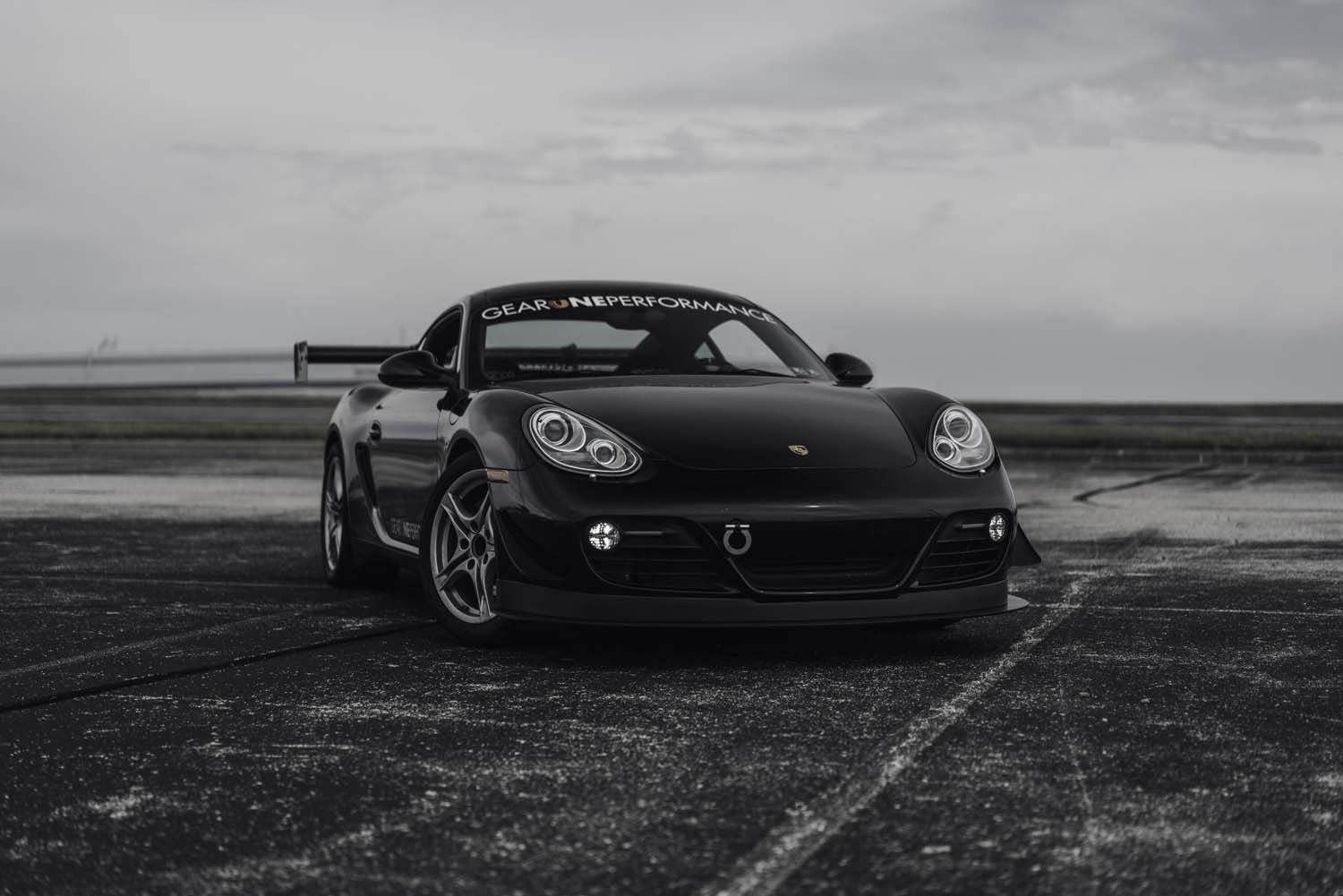 Verus V1X rear wing angle view - Porsche 987 Cayman