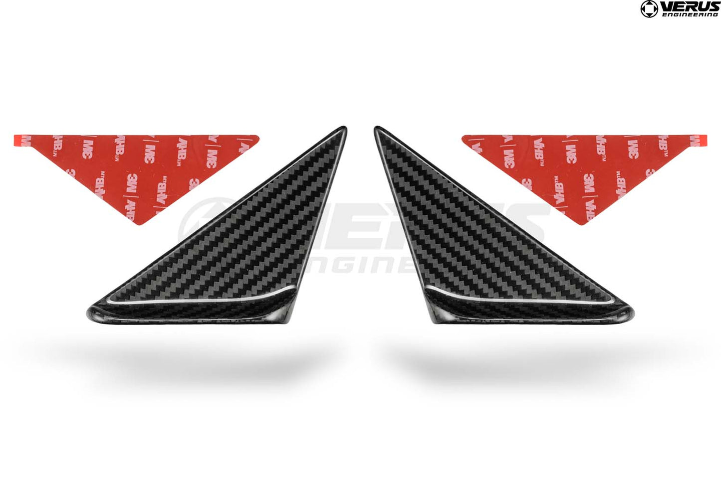 Verus Engineering anti-buffeting carbon wind deflectors for Porsche 992 GT3