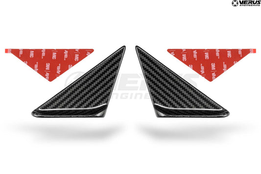 Verus Engineering anti-buffeting carbon wind deflectors for Porsche 992 GT3