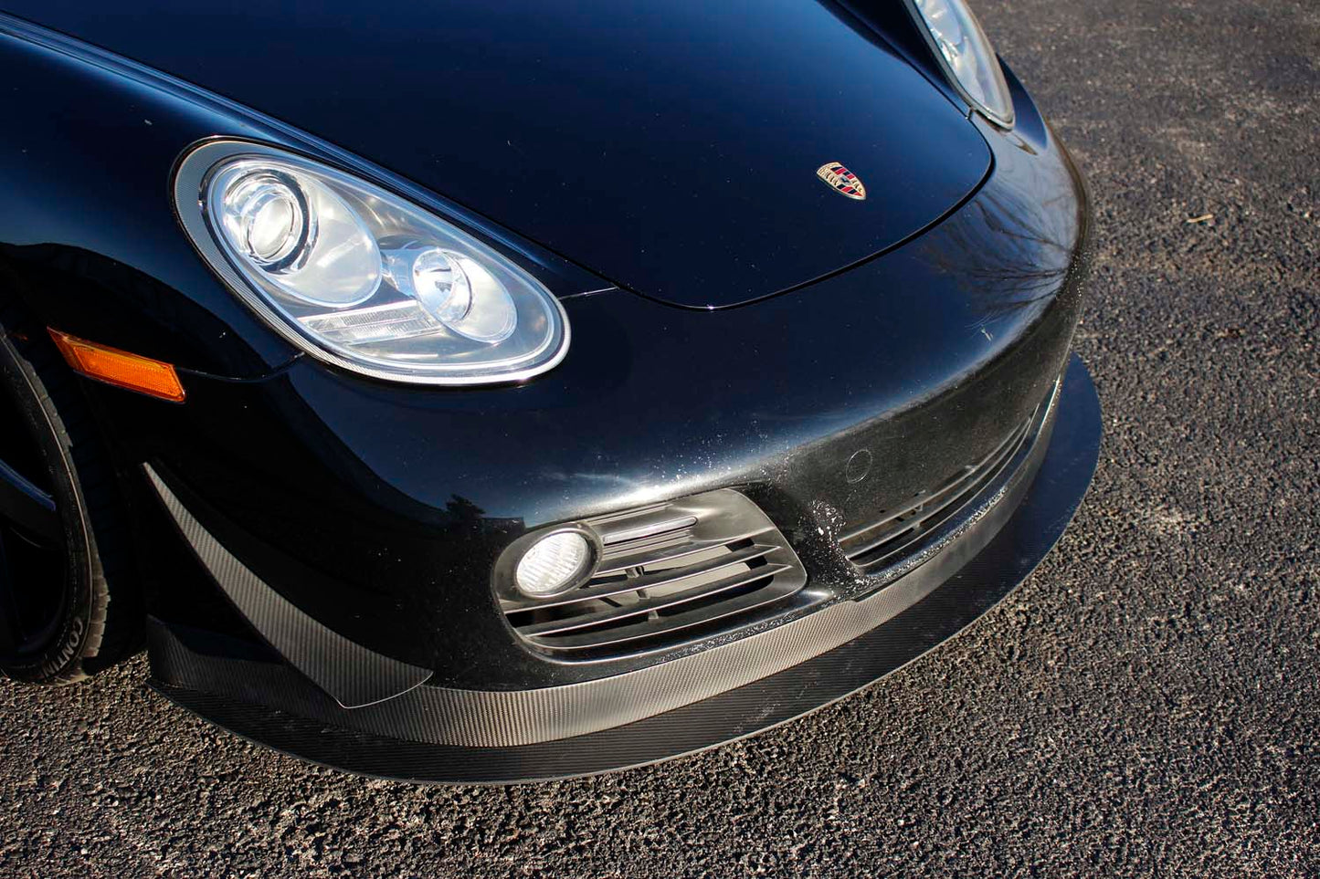 Verus front splitter front view - Porsche 987.2 Cayman