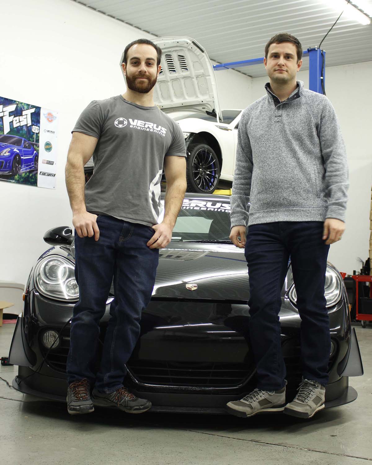 Verus front splitter on car - Porsche 987.2 Cayman
