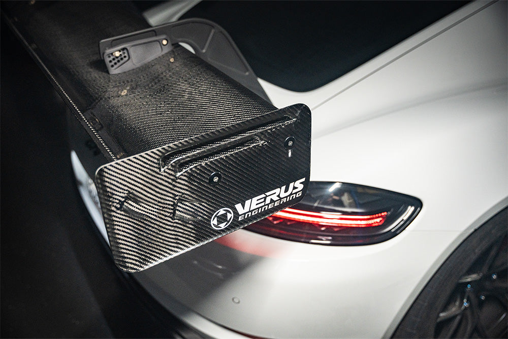 Verus V1X rear wing on track - Porsche 981 718 GT4